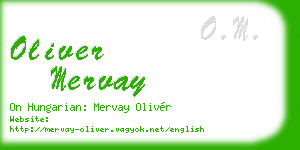 oliver mervay business card